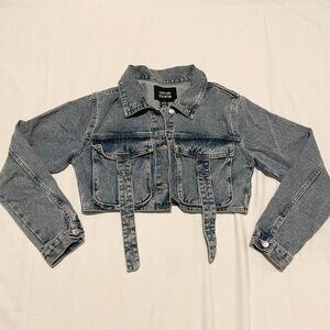 Refuge Denim Crop Jean Jacket Womens Medium